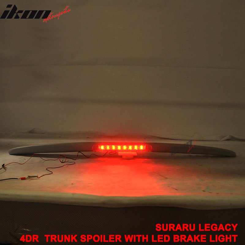 05-09 Subaru Legacy Sedan Black Rear Spoiler Wing LED Brake Light FRP