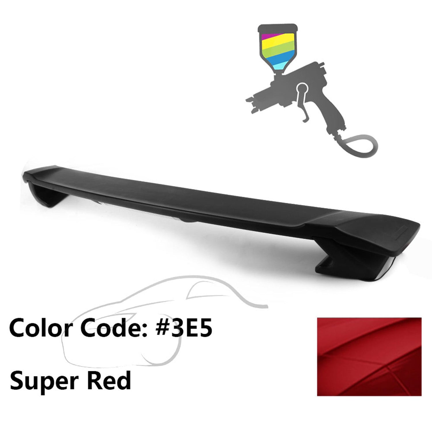 2009-2013 Corolla Sedan Sportivo Trunk Spoiler & LED Brake Light ABS