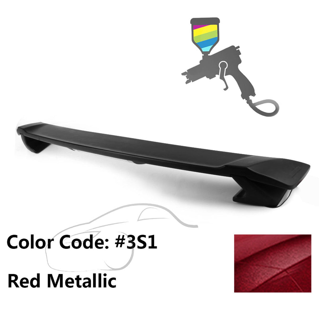 2009-2013 Corolla Sedan Sportivo Trunk Spoiler & LED Brake Light ABS