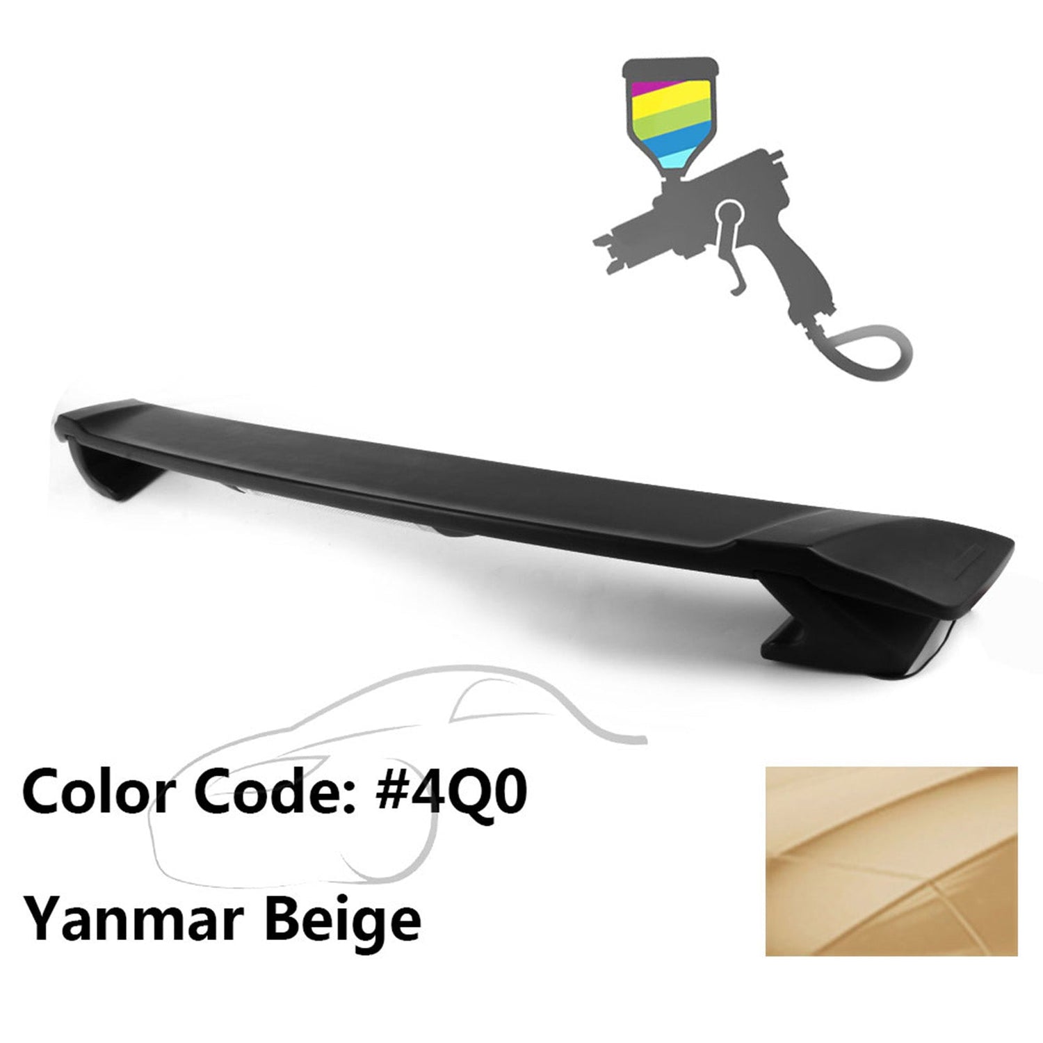 2009-2013 Corolla Sedan Sportivo Trunk Spoiler & LED Brake Light ABS