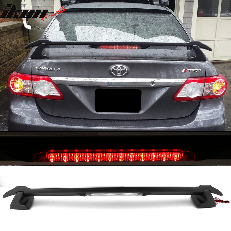 2009-2013 Corolla Sedan Sportivo Trunk Spoiler & LED Brake Light ABS