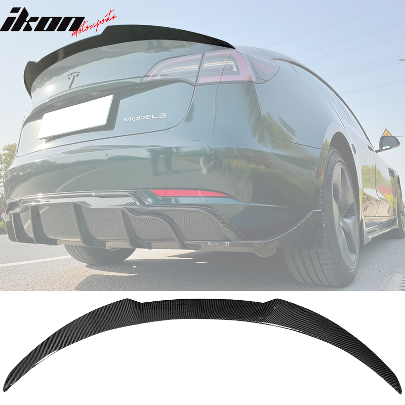 2017-2023 Tesla Model 3 IKON Style Rear Trunk Spoiler Wing ABS
