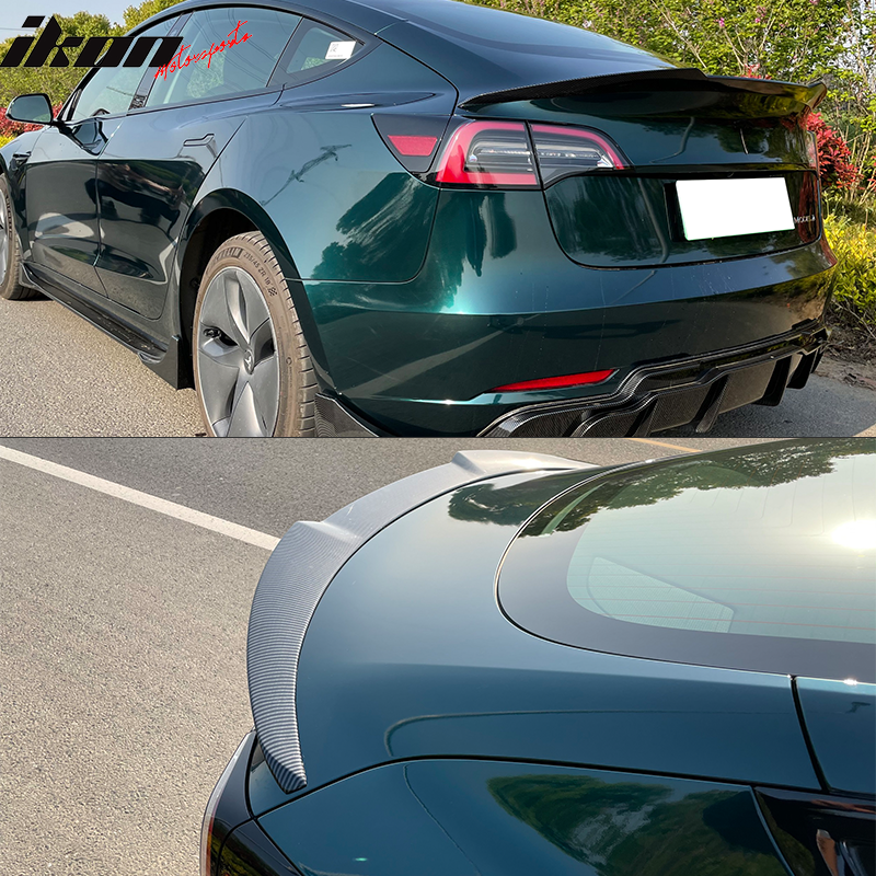 2017-2023 Tesla Model 3 IKON Style Rear Trunk Spoiler Wing ABS