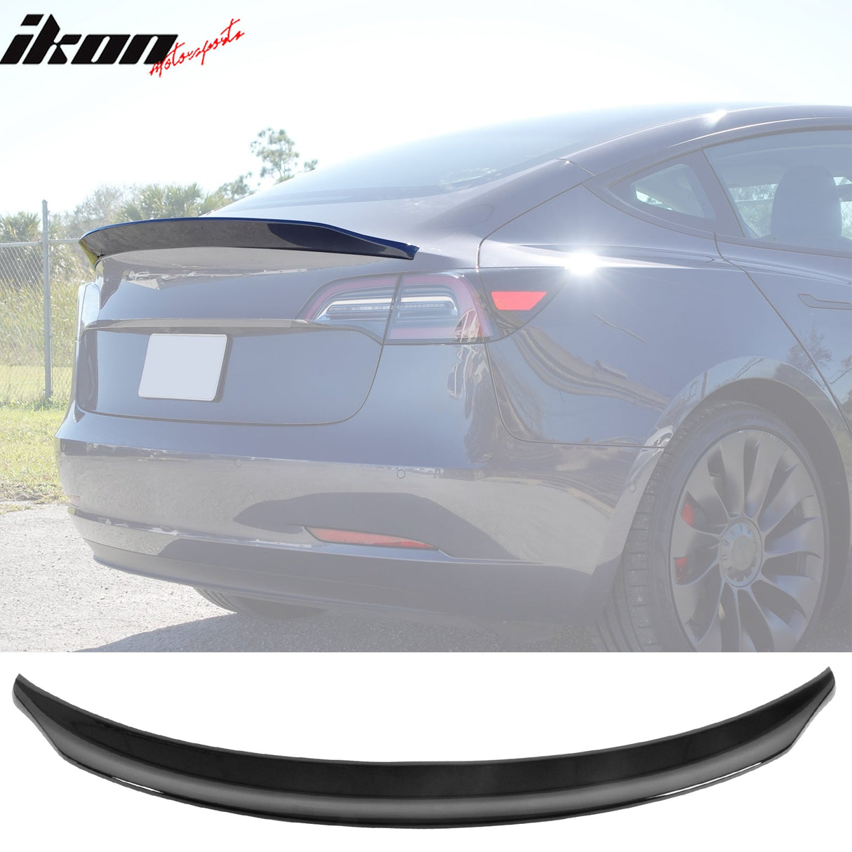 2017-2023 Tesla Model 3 J Style Gloss Black Rear Trunk Spoiler Lip ABS