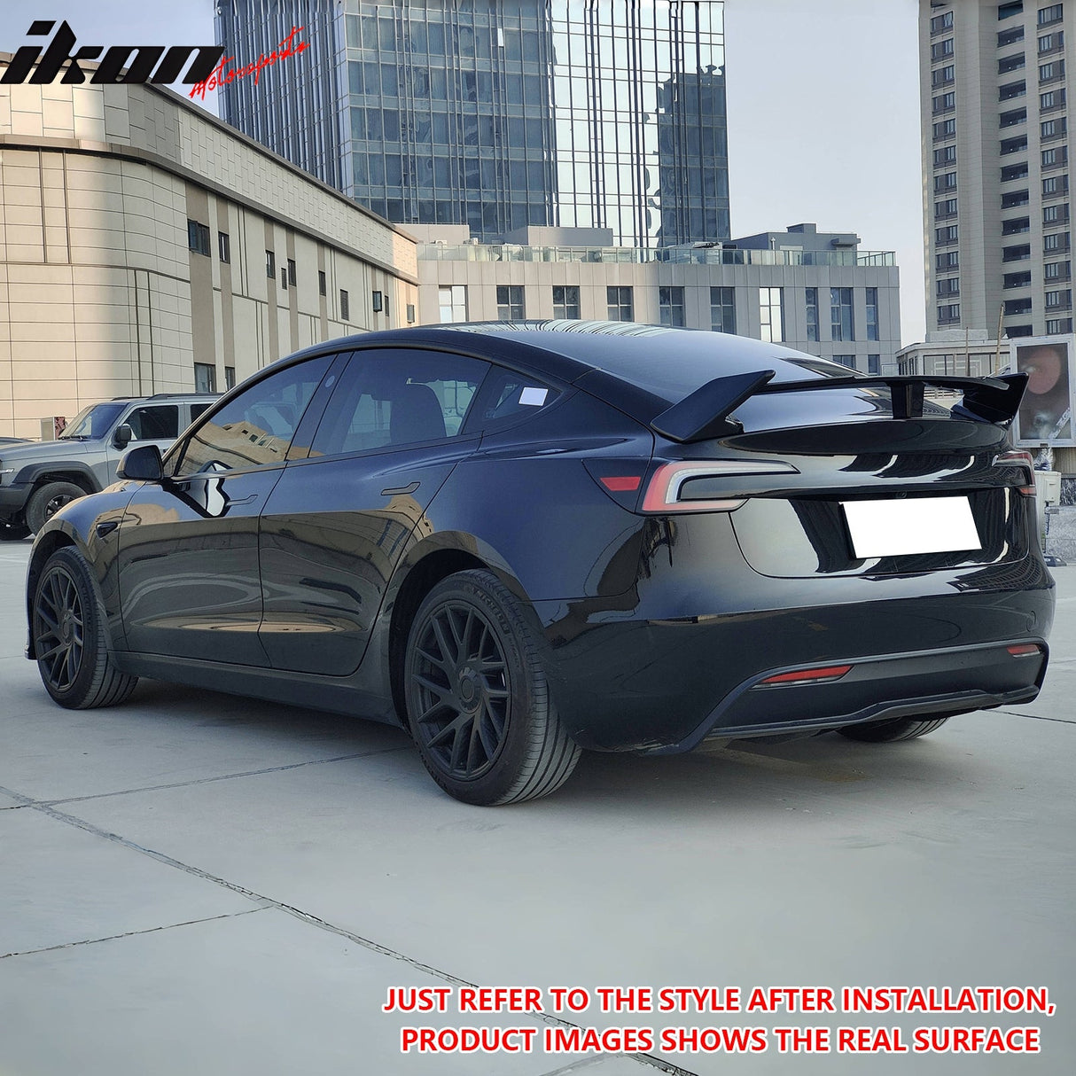 2017-2024 Tesla Model 3 GT Style Carbon Fiber Print Trunk Spoiler ABS
