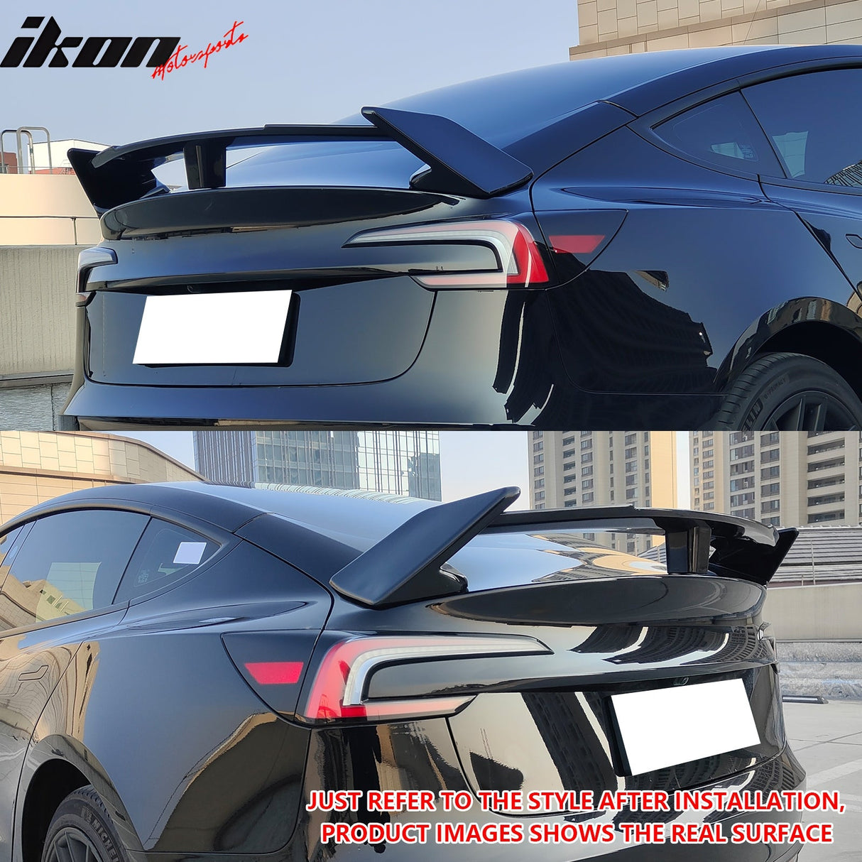 2017-2024 Tesla Model 3 GT Style Carbon Fiber Print Trunk Spoiler ABS