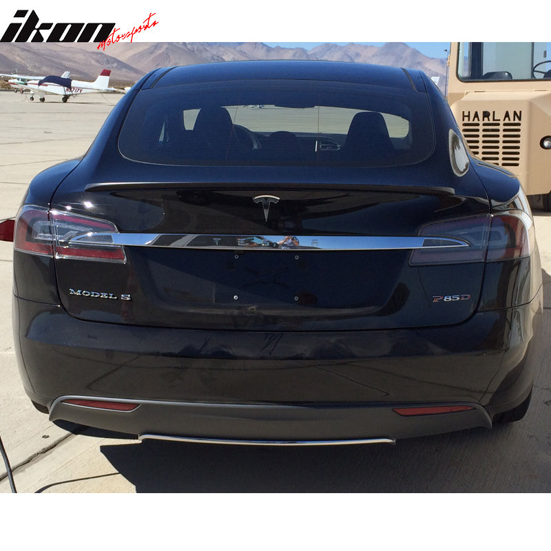2012-2025 Tesla S Sedan 4-Door Unpainted Black Rear Spoiler Wing ABS
