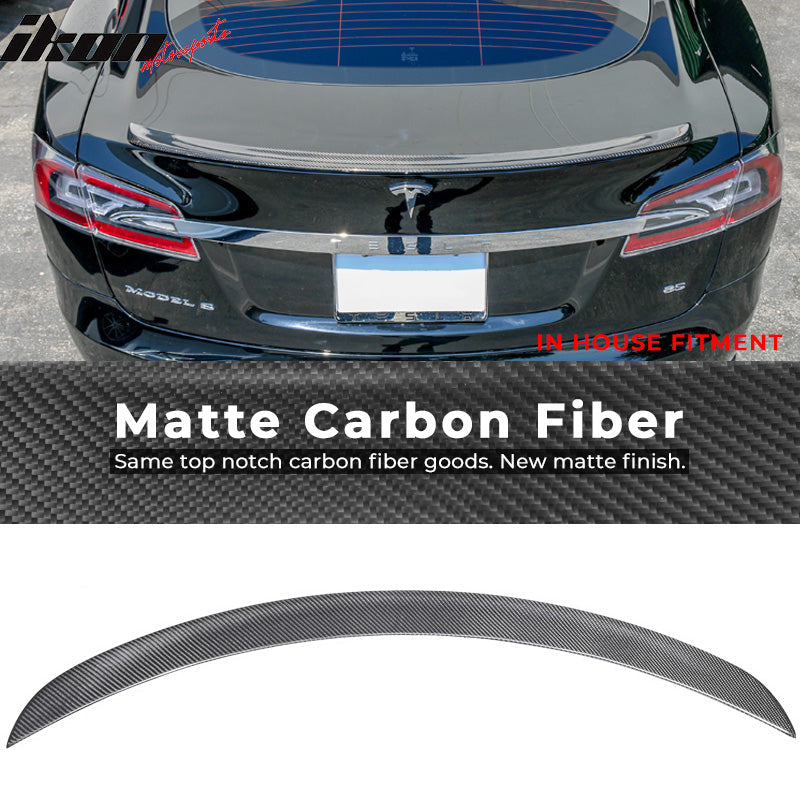 2012-2025 Tesla Model S Factory Style Carbon Fiber Trunk Lip Spoiler W