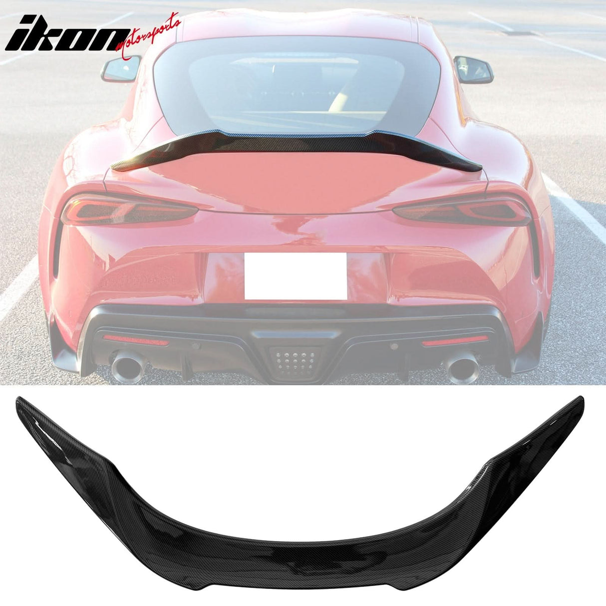 2020-2025 Toyota GR Supra Trunk Spoiler V Style Carbon Fiber Print Win