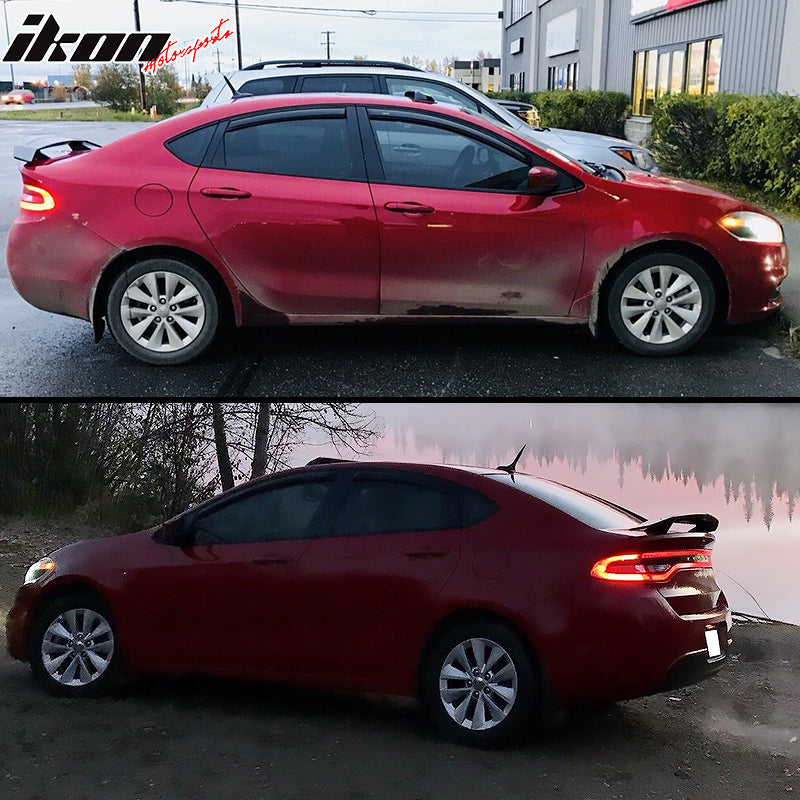 2013-2016 Dodge Dart Glossy Black Rear Trunk Spoiler 2 Post ABS Sedan