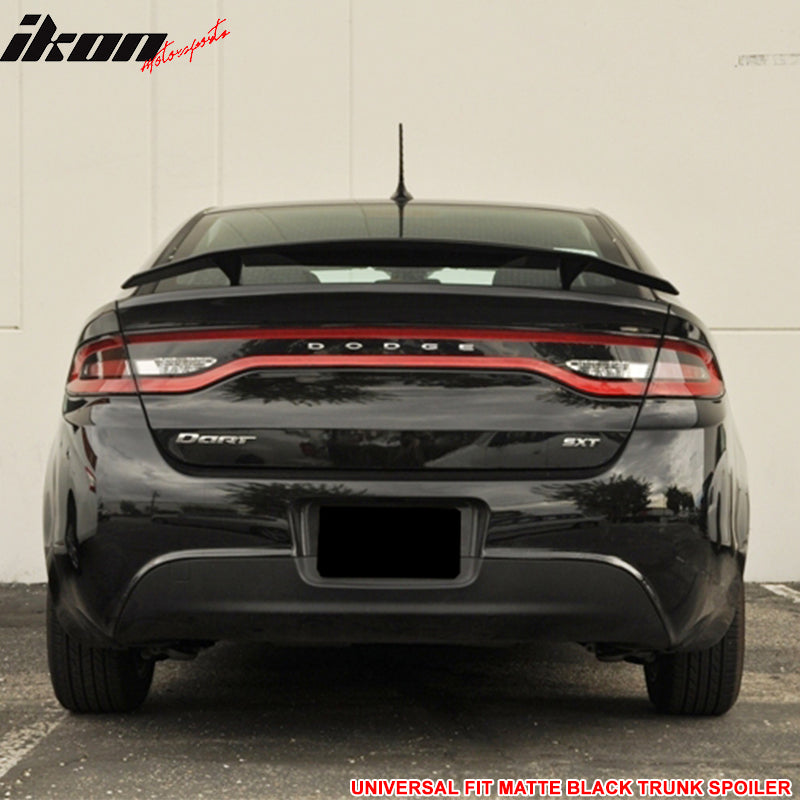 Universal Fitment 2 Post Matte Black Rear Spoiler Wing Lip Wing ABS