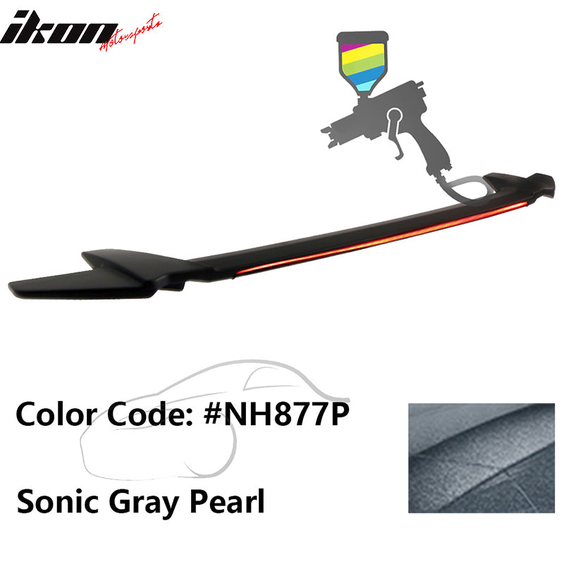 2016-2021 Honda Civic Sedan Long LED Style Trunk Spoiler Wing Lip ABS