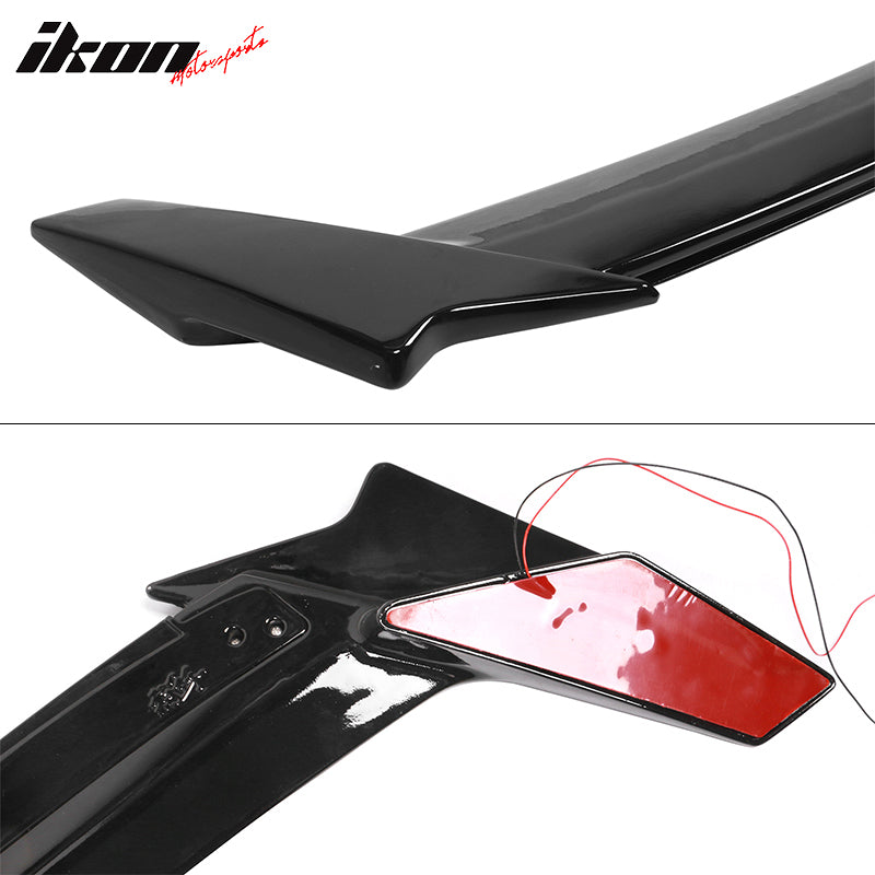 2016-2021 Honda Civic Sedan Long LED Matte Black Trunk Spoiler ABS
