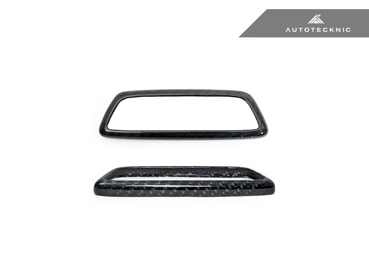 AutoTecknic Dry Carbon Front Seat Illuminated Emblem Surround Set - BMW M