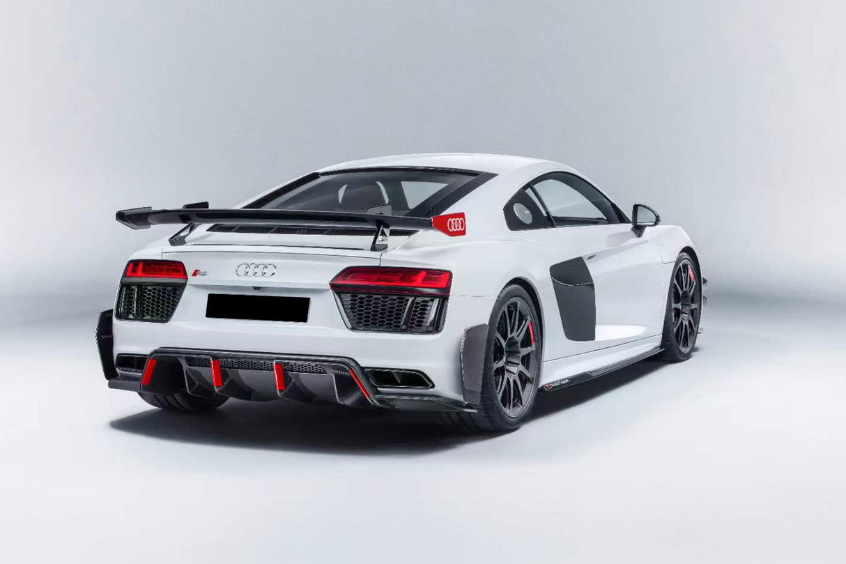2016-2025 Audi R8 GEN2 Coupe ONLY GT Style DRY Carbon Fiber Trunk Wing with Base and Aluminum Legs