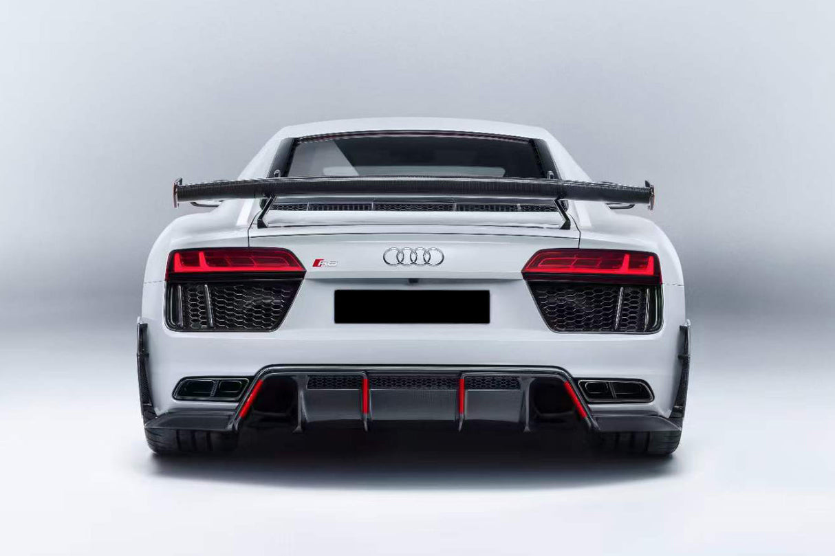 2016-2025 Audi R8 GEN2 Coupe ONLY GT Style DRY Carbon Fiber Trunk Wing with Base and Aluminum Legs
