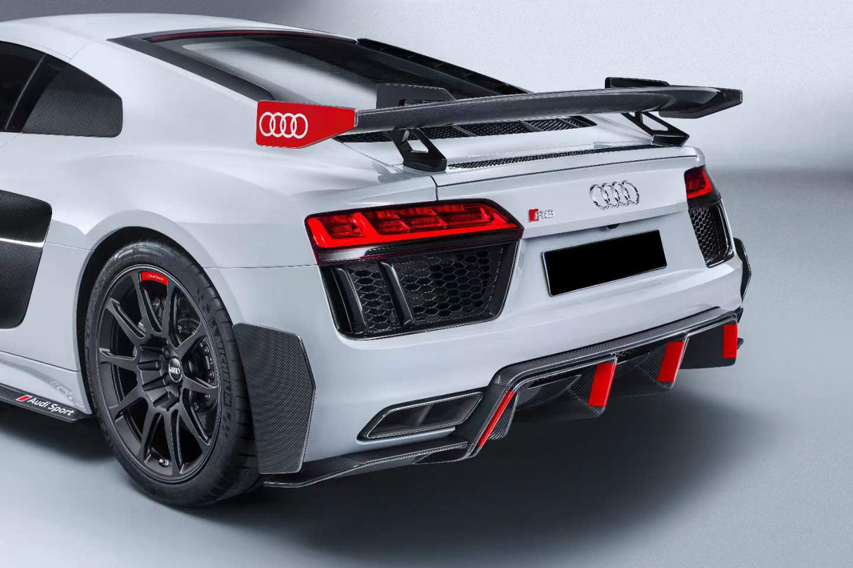 2016-2025 Audi R8 GEN2 Coupe ONLY GT Style DRY Carbon Fiber Trunk Wing with Base and Aluminum Legs