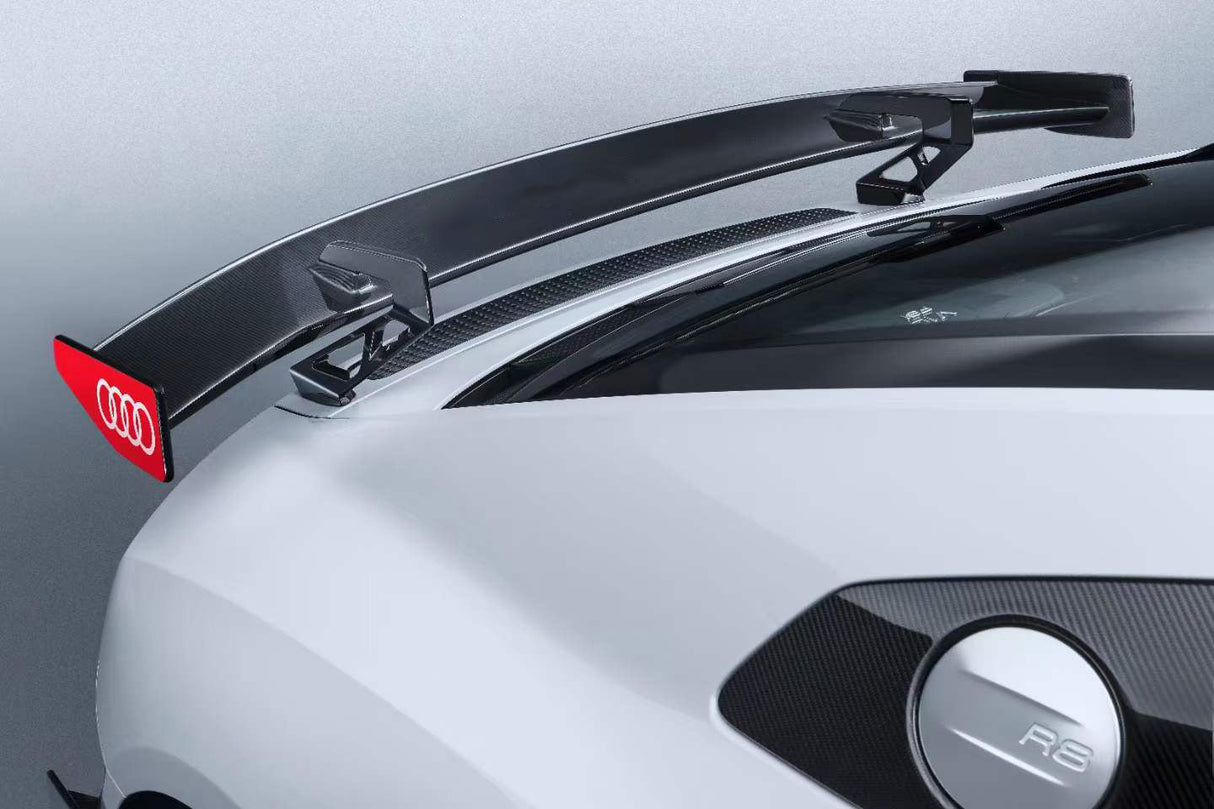 2016-2025 Audi R8 GEN2 Coupe ONLY GT Style DRY Carbon Fiber Trunk Wing with Base and Aluminum Legs