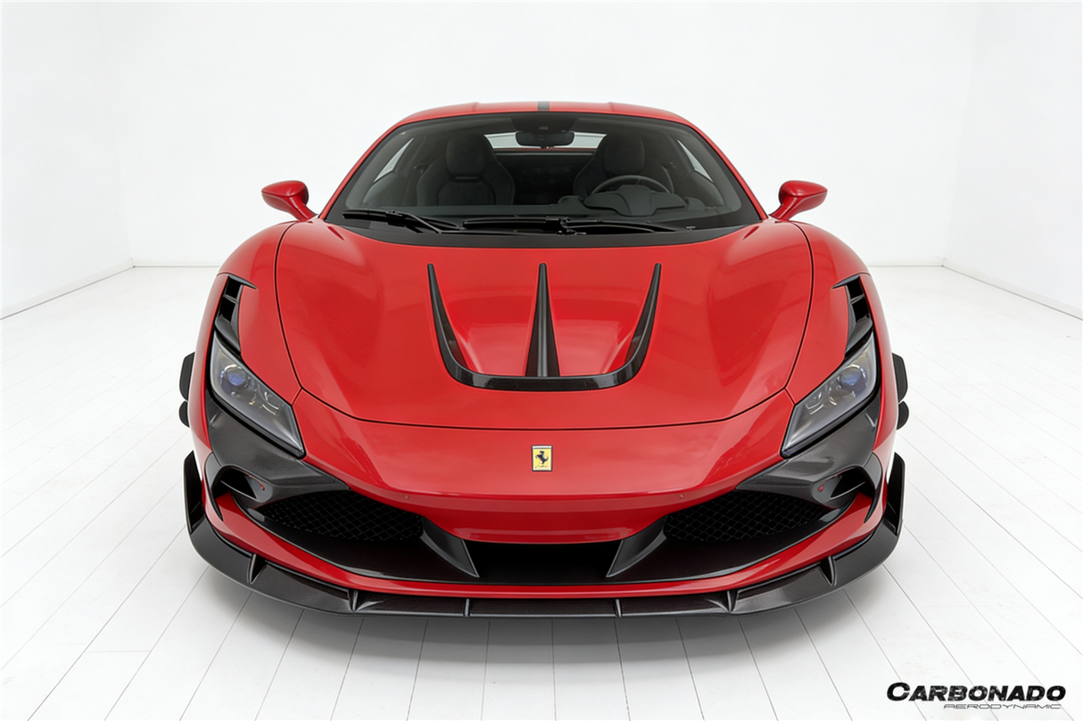 2019-2024 Ferrari F8 MSY Style Autoclave Carbon Fiber Front Bumper Canards