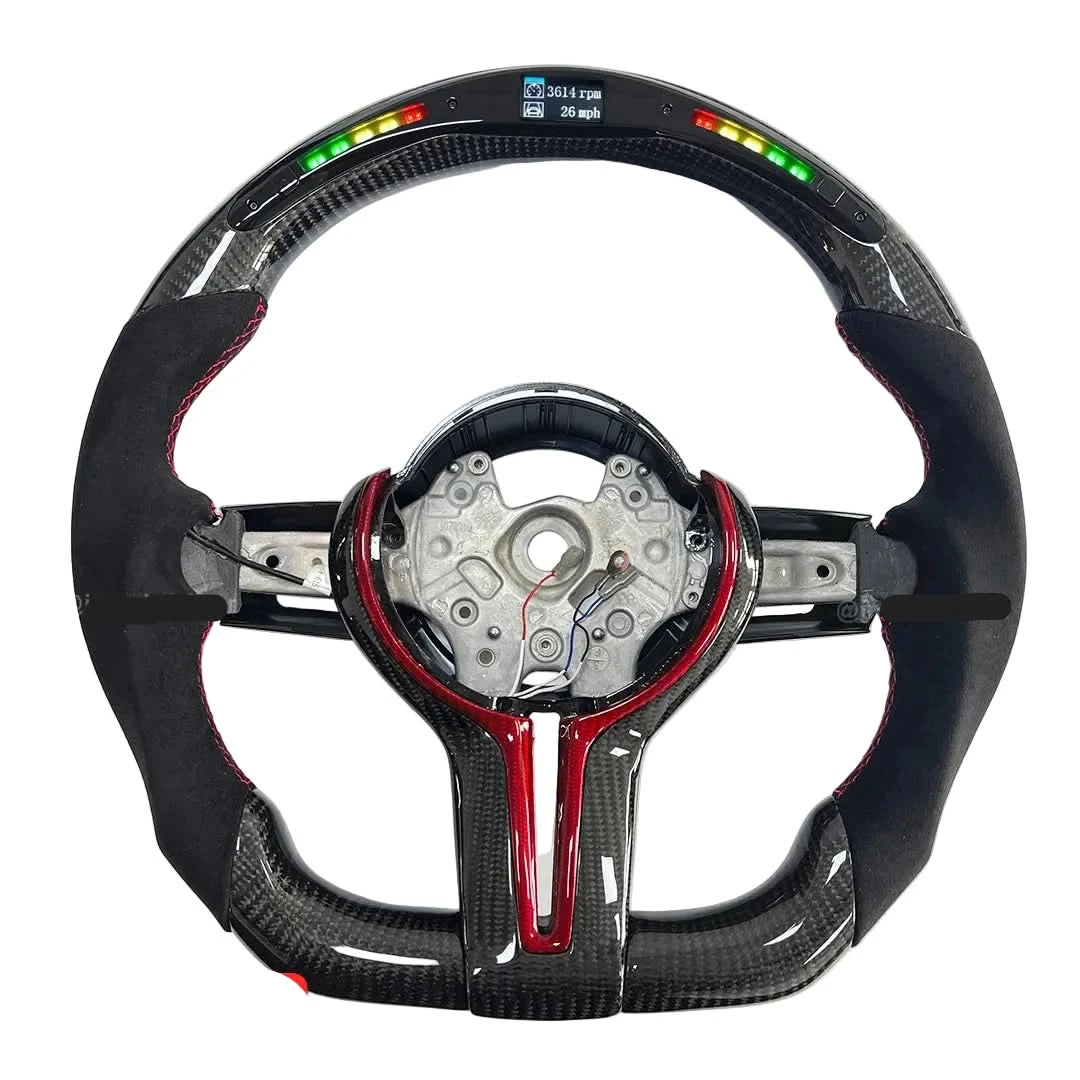 BMW F-Series Carbon Fiber LED Race Display Steering Wheel – Performance Interior Upgrade
