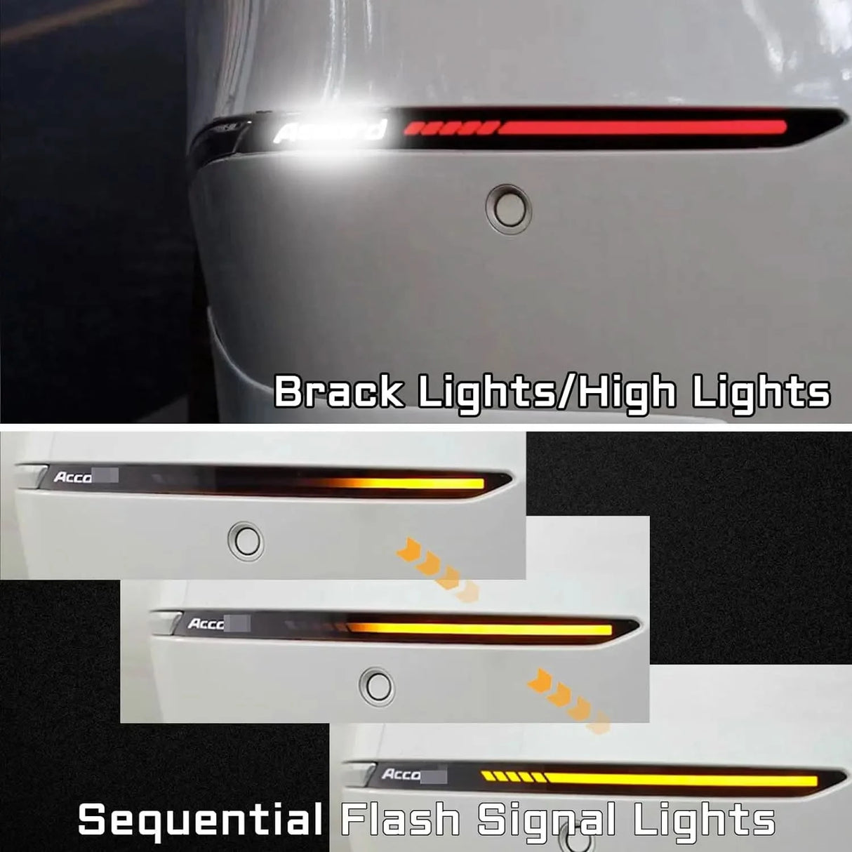 Honda Accord LED Rear Bumper Reflector Lights – Brake, DRL & Sequential Turn Signal (2018–2022 Sedan)