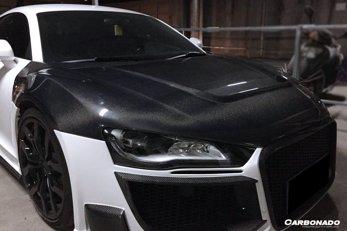 2006-2015 Audi R8 Coupe Spyder P Style Carbon Fiber Hood