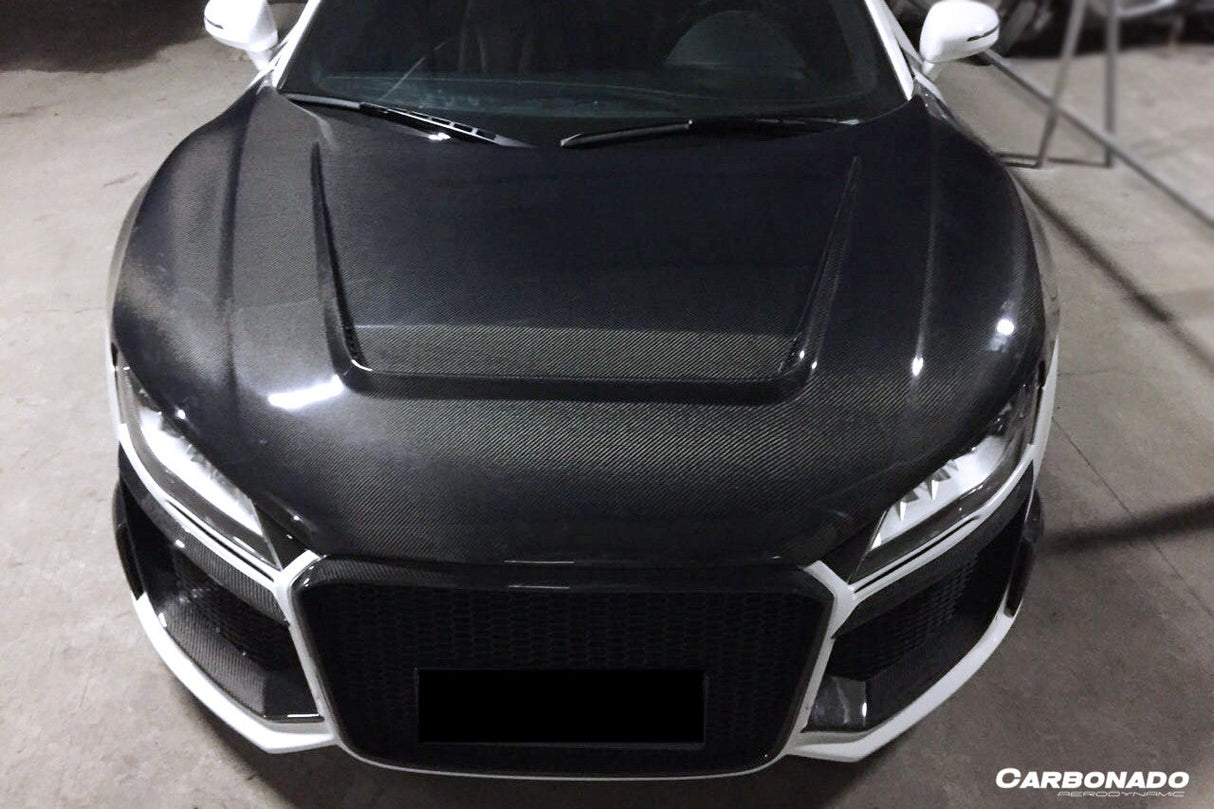 2006-2015 Audi R8 Coupe Spyder P Style Carbon Fiber Hood