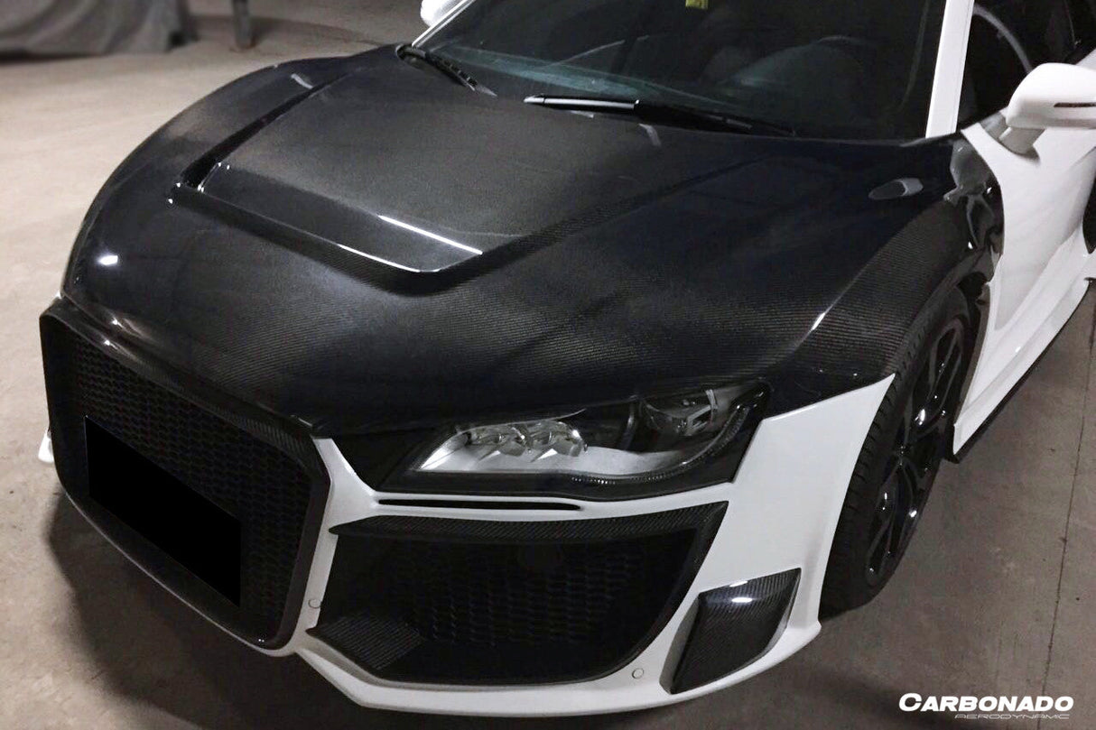 2006-2015 Audi R8 Coupe Spyder P Style Carbon Fiber Hood