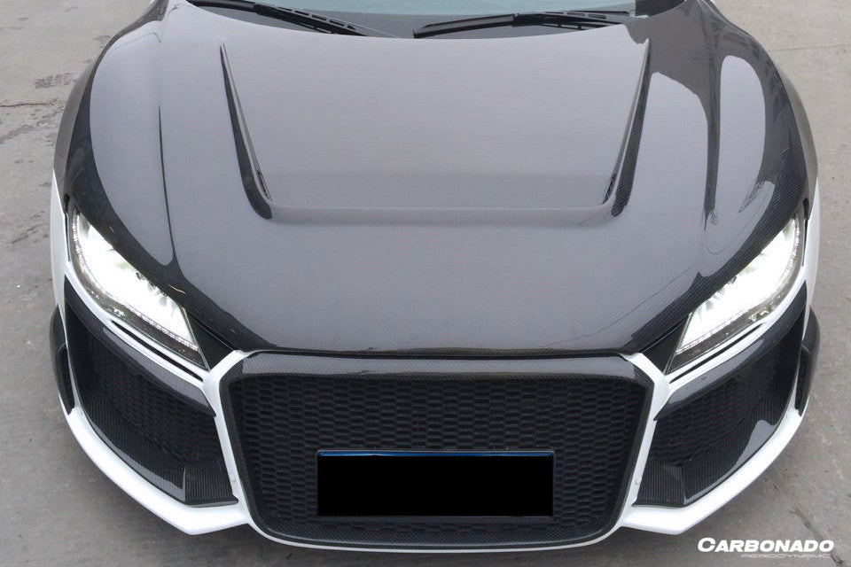 2006-2015 Audi R8 Coupe Spyder P Style Carbon Fiber Hood
