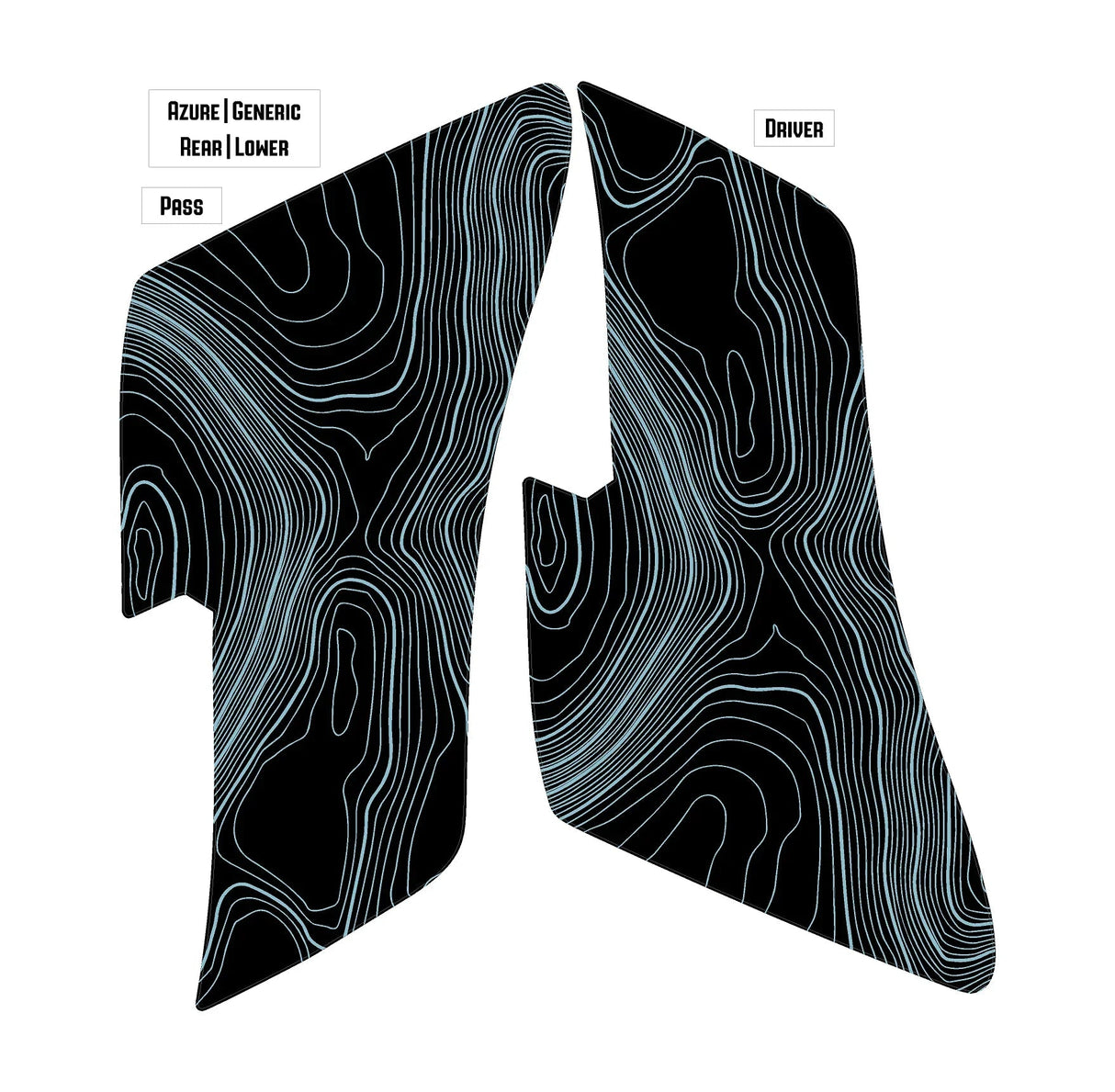 Topo Rear Interior Lower Door Card Insert Overlays (Printed Series) - 2021+ Bronco 4 Door