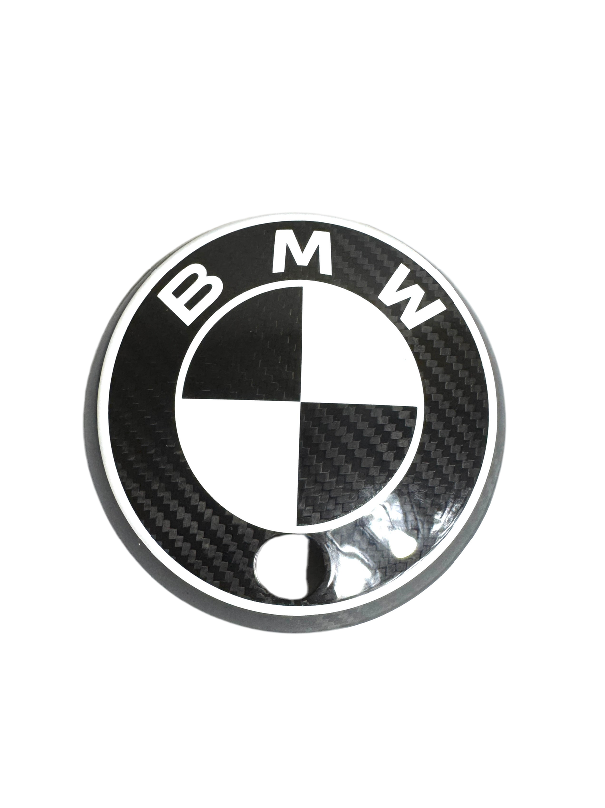 BMW Roundel Emblem Covers - Full Carbon Fiber Black and White Style