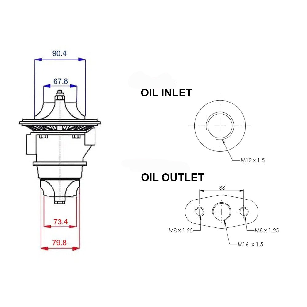 SPA 6873 T4 Turbocharger - T4 A/R .96 single scroll