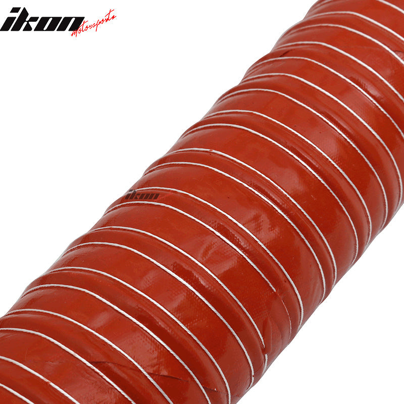 2.5X40" Red Brake Cooling Dual Layerinsulation Hose Flange Aluminum