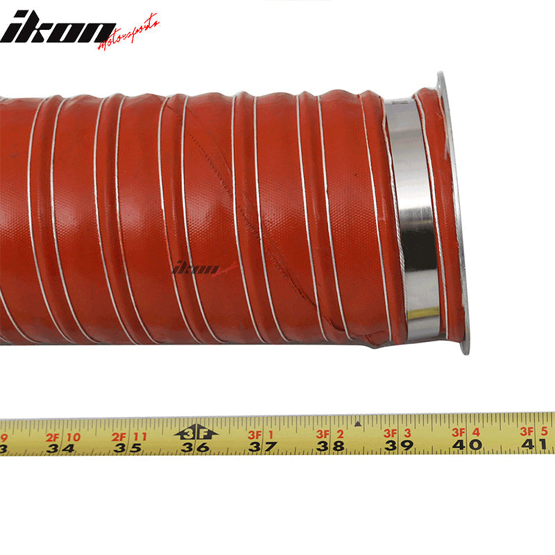 Universal Brake Cooling Dual Layerinsulation Hose W/ Flange 3.5in 2 Pc
