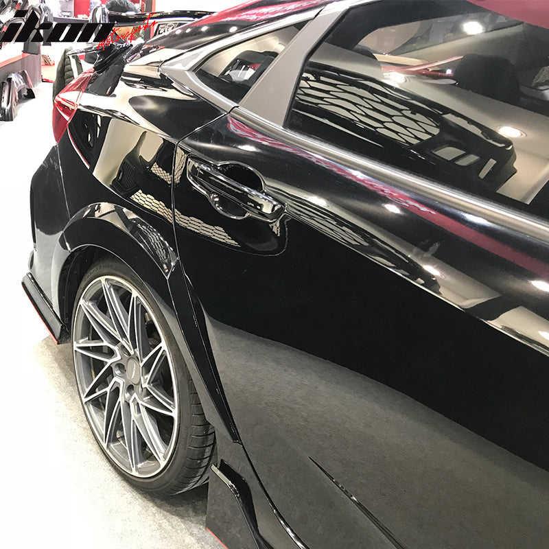 2016-2021 Honda Civic Unpainted Rear Fender Flares Wheel Cover ABS