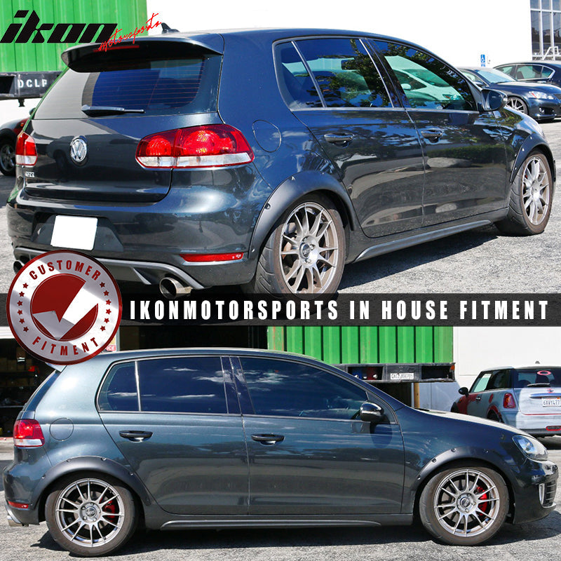 Ikon V2 Universal 50mm Front & 70mm Wide Rear PU Fender Flares of 4
