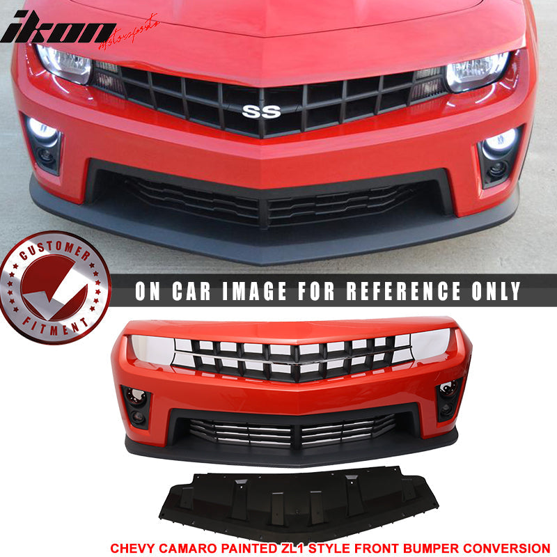 Fits 10-13 Camaro ZL1 Front Bumper Paintedinferno Orange Metallic