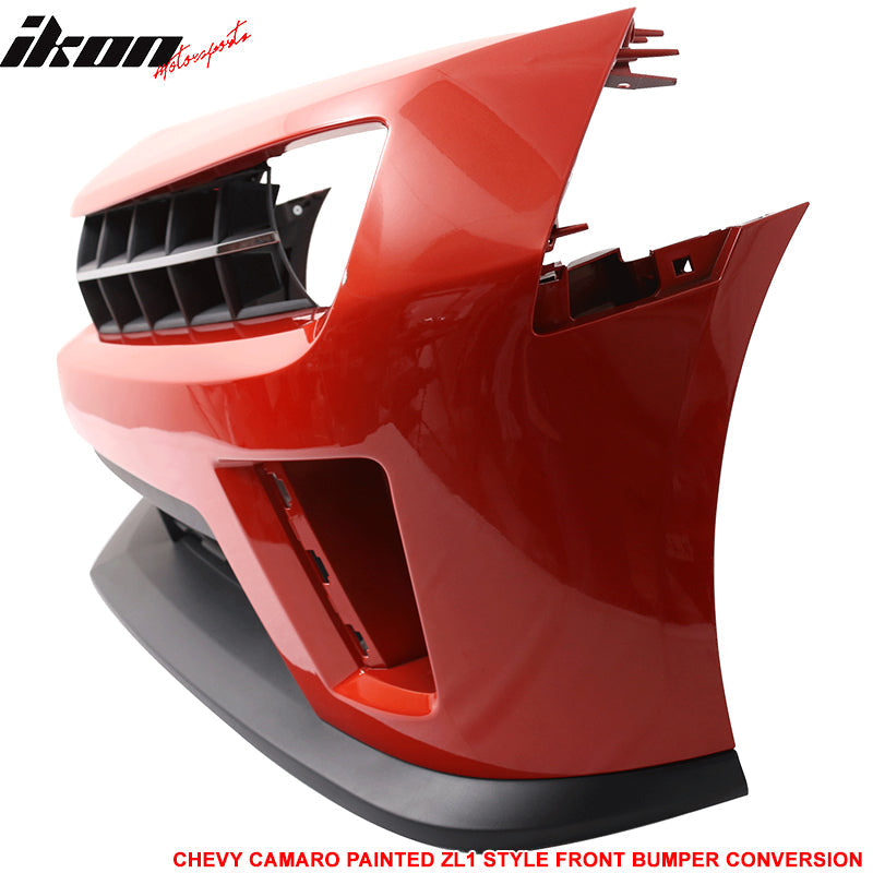 Fits 10-13 Camaro ZL1 Front Bumper Paintedinferno Orange Metallic