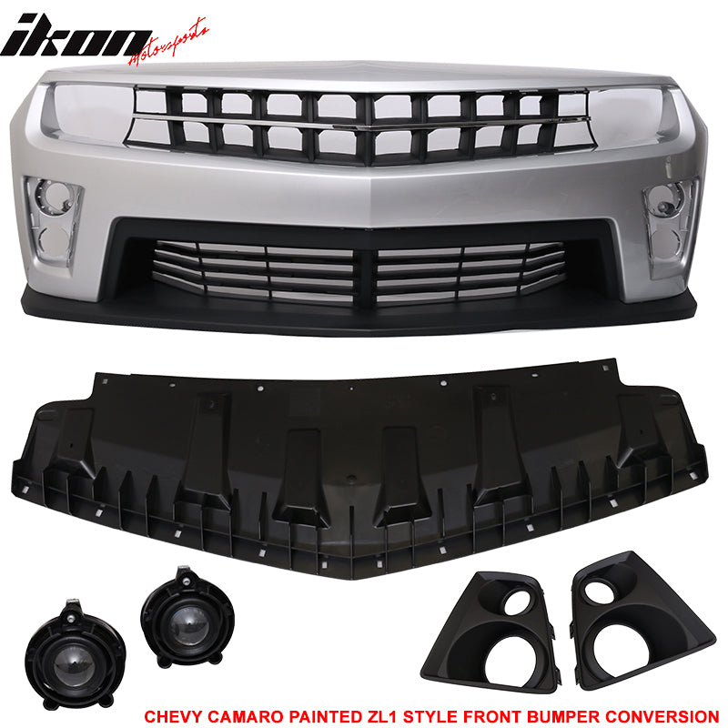 Fits 10-13 Camaro ZL1 Front Bumper Switchblade Silver Metallic