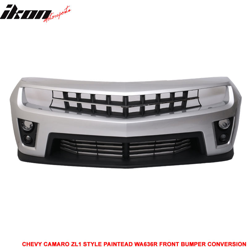 Fits 10-13 Camaro ZL1 Front Bumper Switchblade Silver Metallic