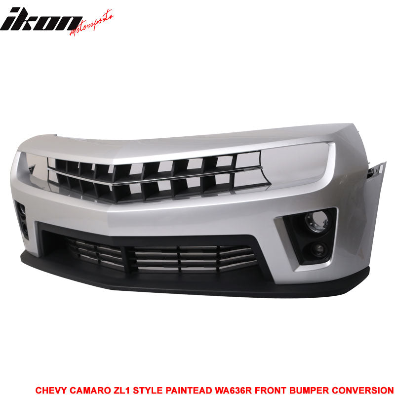 Fits 10-13 Camaro ZL1 Front Bumper Switchblade Silver Metallic