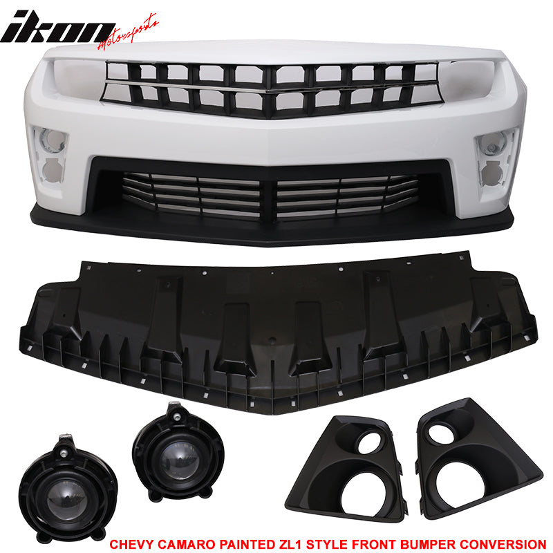 Fits 10-13 Chevy Camaro ZL1 Front Bumper Olympic White - PP