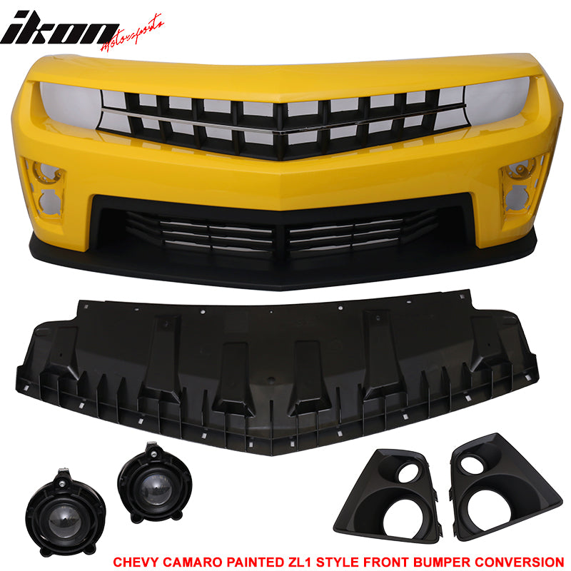 Fits 10-13 Camaro ZL1 Front Bumper Yellow - PP