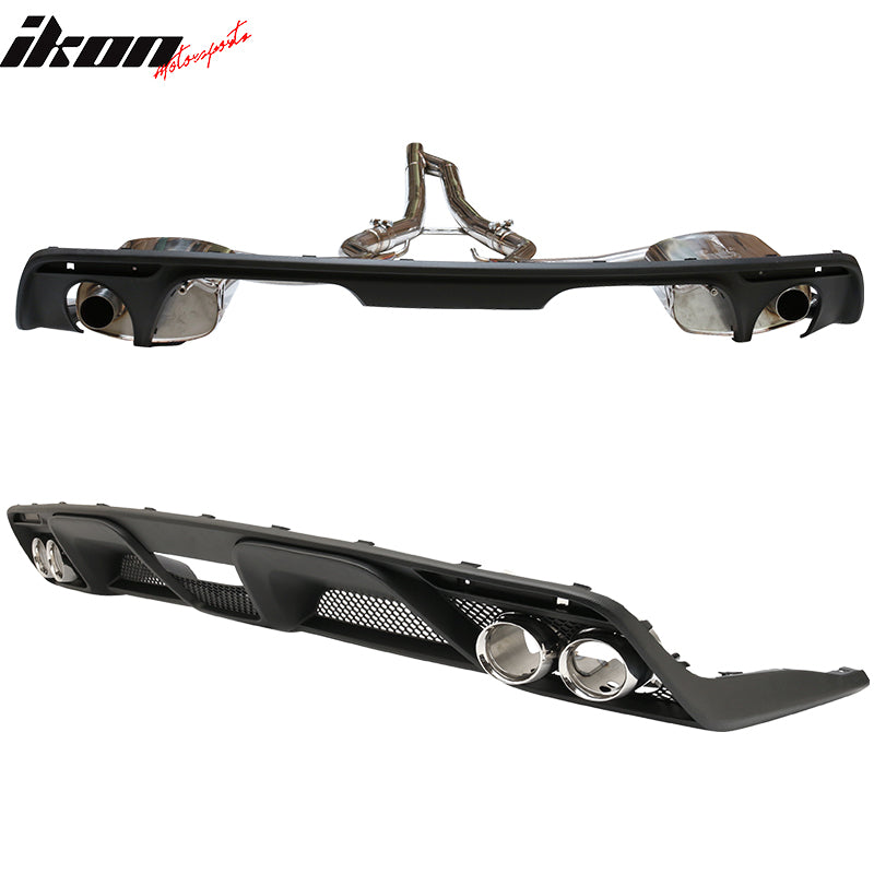 2015-2017 Ford Mustang GT-350 Style Rear Diffuser W/ Dual Catback Tips