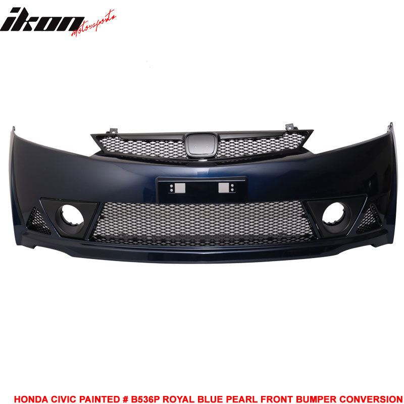 2006-2011 Honda Civic Mug Style Paint Royal Blue Pearl Front Bumper PP