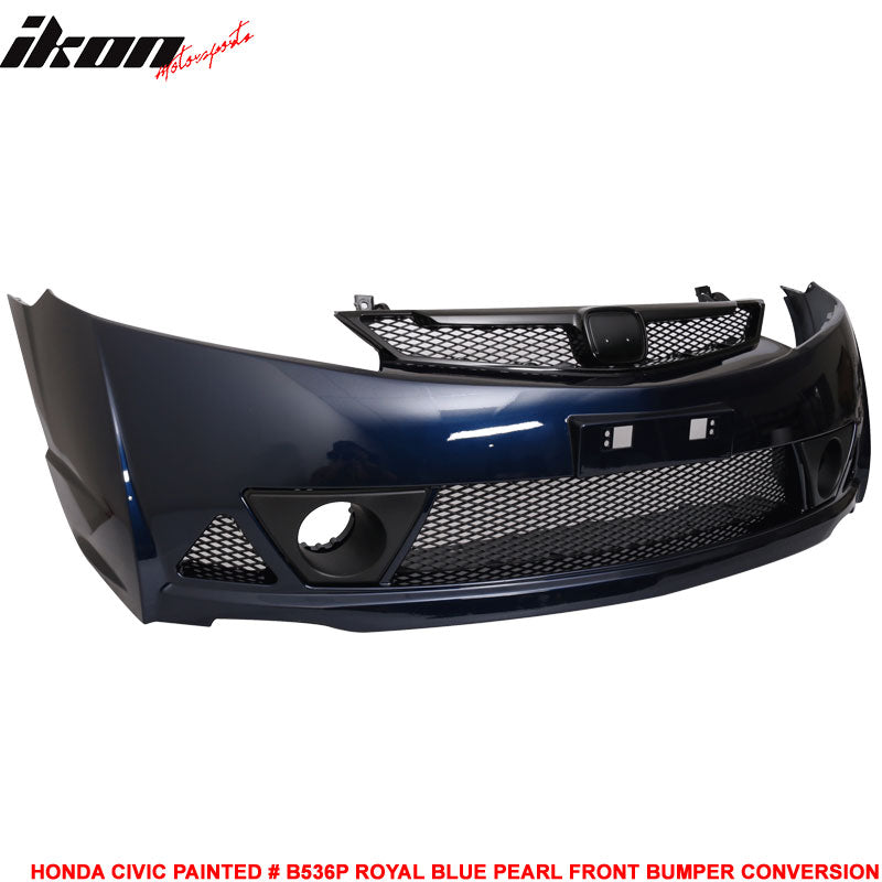 2006-2011 Honda Civic Mug Style Paint Royal Blue Pearl Front Bumper PP