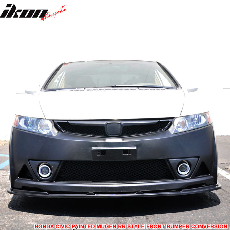 2006-2011 Honda Civic Mugen Style Painted Taffeta White Front Bumper