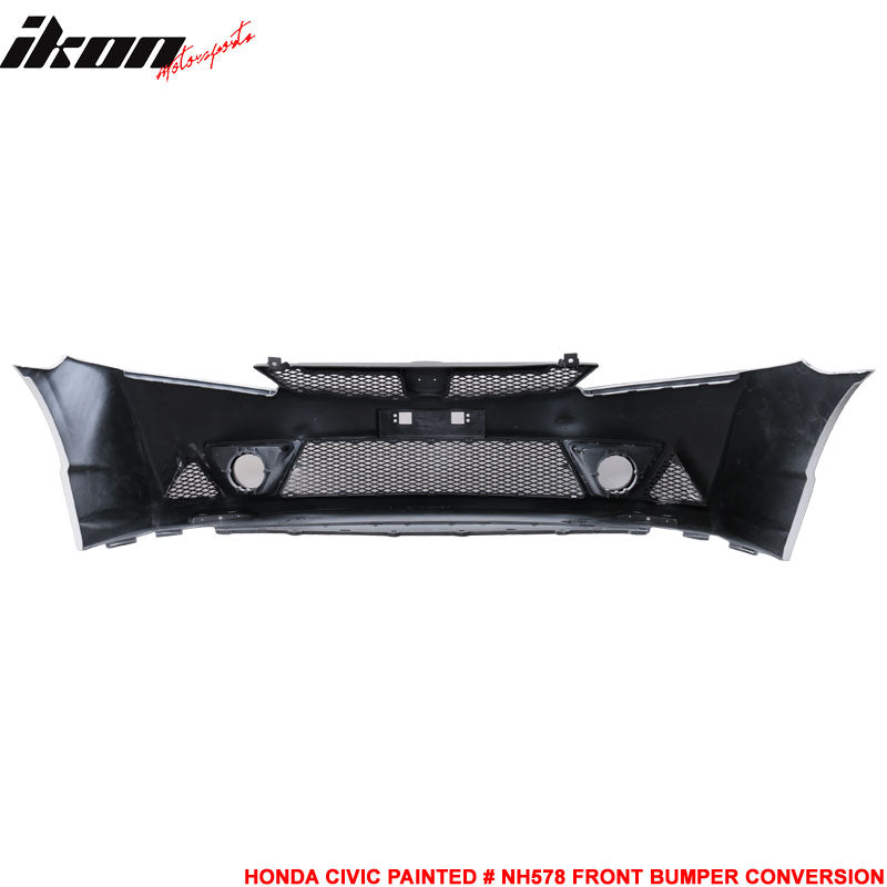 2006-2011 Honda Civic Mugen Style Painted Taffeta White Front Bumper