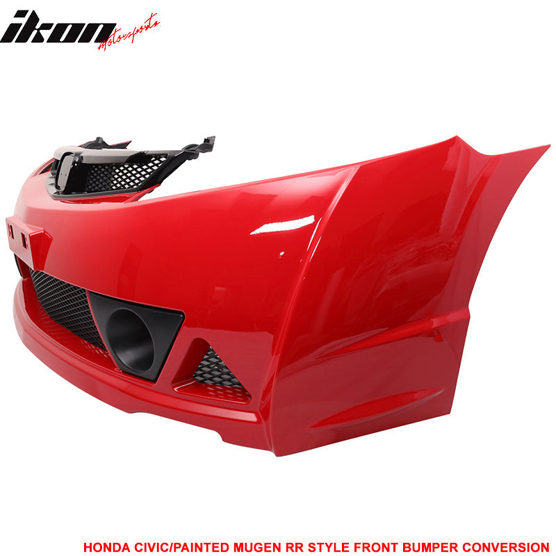 2006-2011 Honda Civic Mugen RR Style Paint Milano Red PP Front Bumper