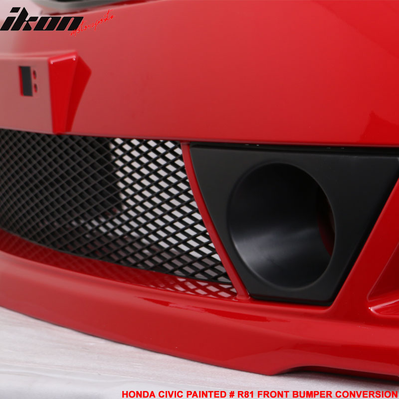 2006-2011 Honda Civic Mugen RR Style Paint Milano Red PP Front Bumper